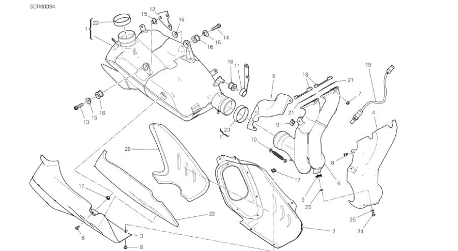 6DRAWING 31A - EXHAUST SYSTEM; GROUP FRAMEhttps://images.simplepart.com/images/parts/ducati/fullsize/SPC_-_PANIGALE_V4_-_US_-_MY24160.jpg