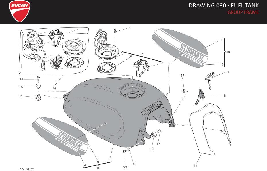 DRAWING 030 - FUEL TANK; GROUP FRAMEhttps://images.simplepart.com/images/parts/ducati/fullsize/SPC_-_SCRAMBLER_SIXTY2_-_EN_-_MY20120.jpg