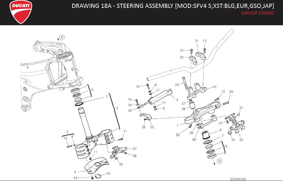 1DRAWING 18A - STEERING ASSEMBLY [MOD:SFV4 S;XST:BLG,EUR,GSO,JAP]; GROUP FRAMEhttps://images.simplepart.com/images/parts/ducati/fullsize/SPC_-_STREETFIGHTER_S_-_EN_-_MY21108.jpg