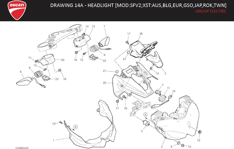 25DRAWING 14A - HEADLIGHT [MOD:SFV2;XST:AUS,BLG,EUR,GSO,JAP,ROK,TWN]; GROUP ELECTRIChttps://images.simplepart.com/images/parts/ducati/fullsize/SPC_-_STREETFIGHTER_V2_-_EN_-_MY22020.jpg