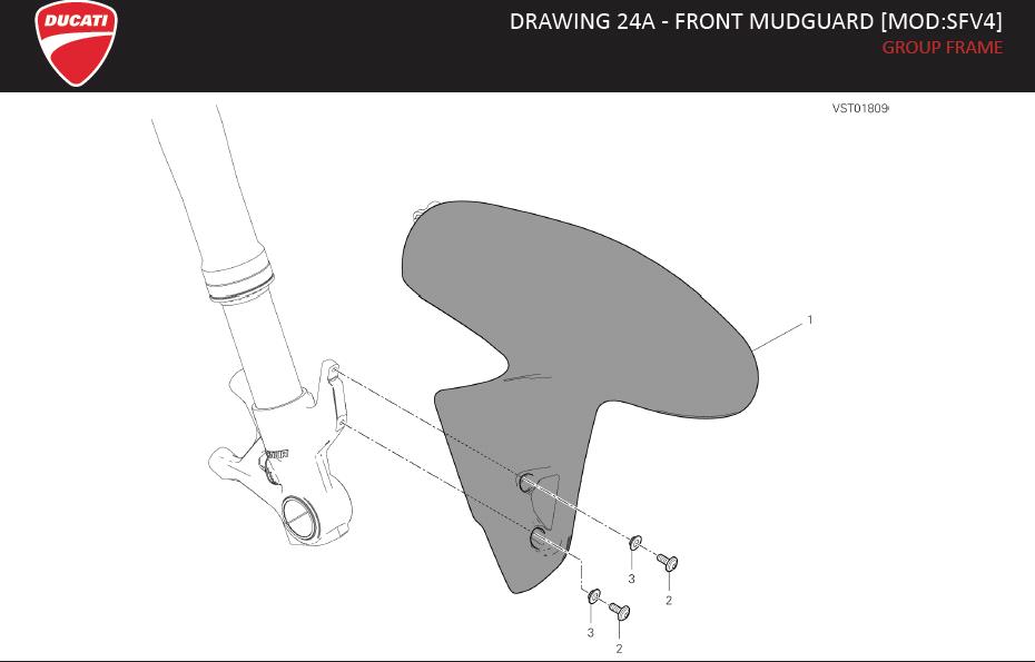 1DRAWING 24A - FRONT MUDGUARD [MOD:SFV4]; GROUP FRAMEhttps://images.simplepart.com/images/parts/ducati/fullsize/SPC_-_STREETFIGHTER_V4_-_EN_-_MY20136.jpg