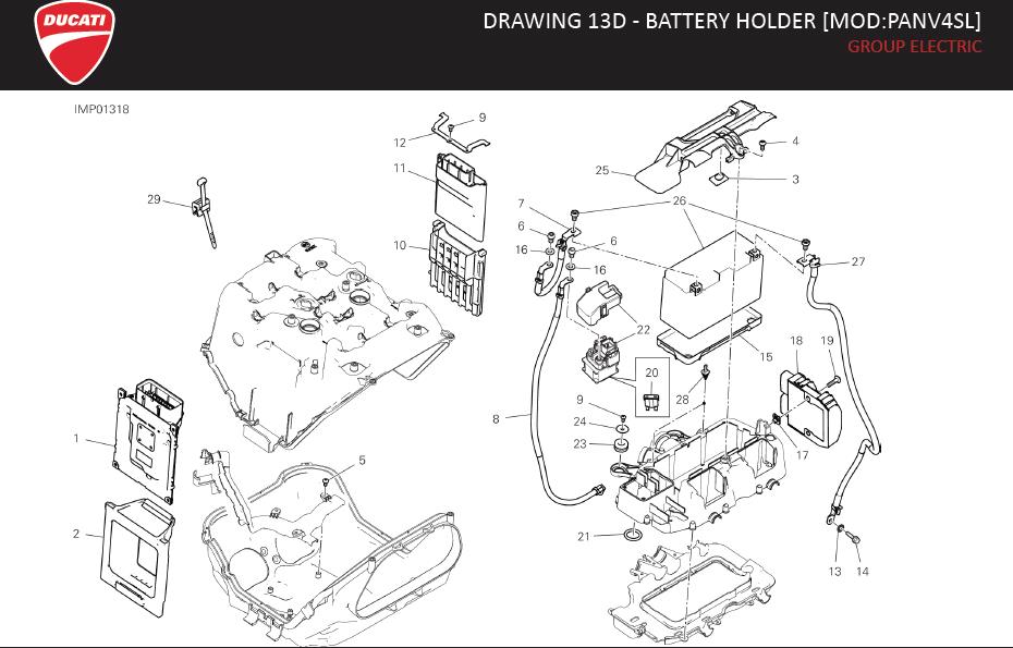 2DRAWING 13D - BATTERY HOLDER [MOD:PANV4SL]; GROUP ELECTRIChttps://images.simplepart.com/images/parts/ducati/fullsize/SPC_-_SUPERLEGGERA_V4_-_EN_-_MY21014.jpg