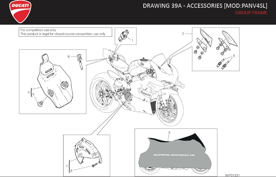 7DRAWING 39A - ACCESSORIES [MOD:PANV4SL]; GROUP FRAMEhttps://images.simplepart.com/images/parts/ducati/fullsize/SPC_-_SUPERLEGGERA_V4_-_EN_-_MY21176.jpg