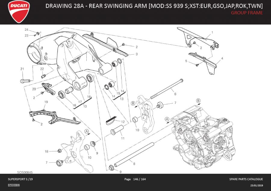 Ducati SuperSport Chain slider. Drawing, frame, [mod - 44711671B | GP ...