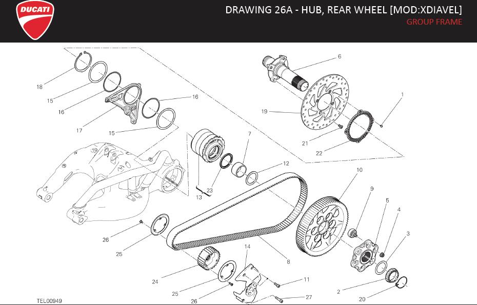 13DRAWING 26A - HUB, REAR WHEEL [MOD:XDIAVEL]; GROUP FRAMEhttps://images.simplepart.com/images/parts/ducati/fullsize/SPC_-_XDIAVEL_-_EN_-_MY21150.jpg