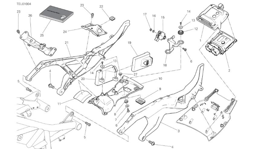 Diagram DRAWING 027 - REAR FRAME COMP.; GROUP FRAME for your Ducati XDiavel  