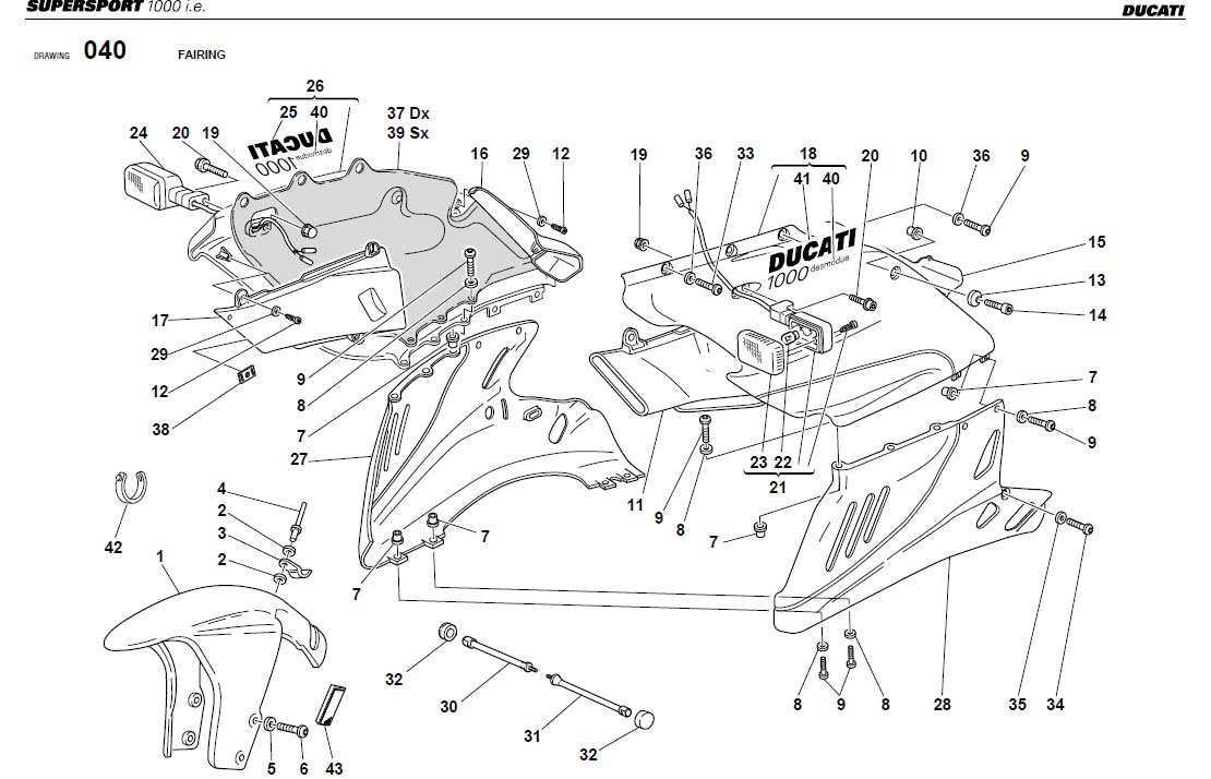 Ducati SuperSport Turn indicator. REAR, RESTS, Body - 8000.74504 ...