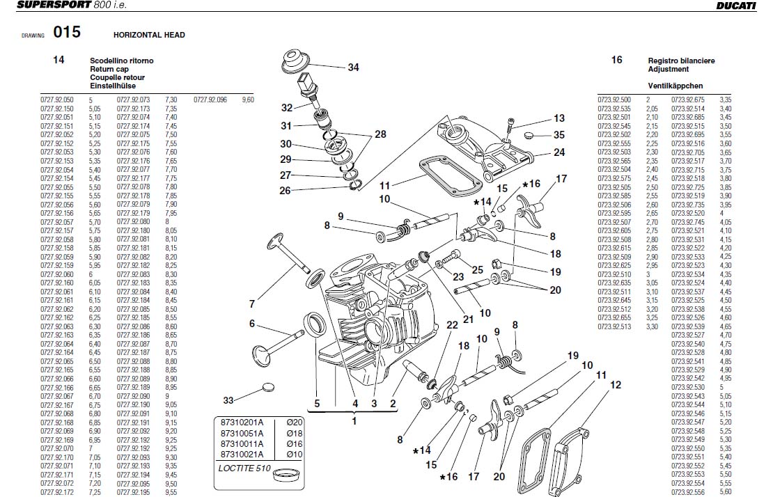 Full size assembly image of HORIZONTAL HEAD (1/1)