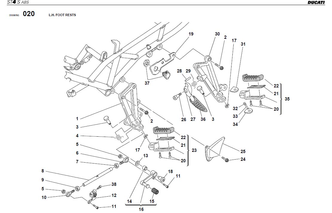 Ducati ST4S Screw. Body, FOOT, LEVER - 779.5.011.1A | Cross Country ...