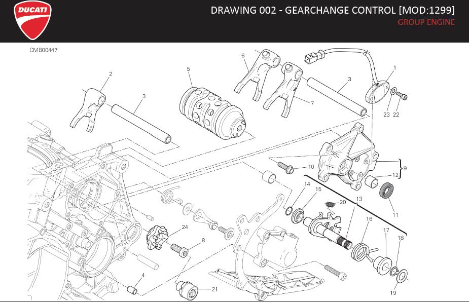 2002 Ducati SportTouring Gear change mechanism (unit) - 18120064A ...