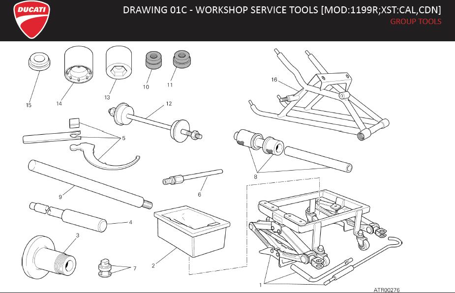 14DRAWING 01C - WORKSHOP SERVICE TOOLS [MOD:1199R;XST:CAL,CDN]; GROUP TOOLShttps://images.simplepart.com/images/parts/ducati/fullsize/SUPERBIKE_1199R_PANIGALE_USA_EN_MY14076.jpg