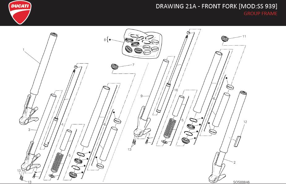 1DRAWING 21A - FRONT FORK [MOD:SS 939]; GROUP FRAMEhttps://images.simplepart.com/images/parts/ducati/fullsize/SUPERSPORT_EN_US_MY17122.jpg