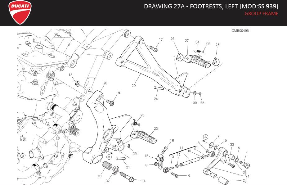 1DRAWING 27A - FOOTRESTS, LEFT [MOD:SS 939]; GROUP FRAMEhttps://images.simplepart.com/images/parts/ducati/fullsize/SUPERSPORT_EN_US_MY17130.jpg