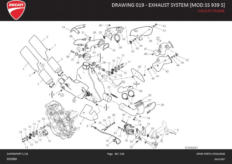 1DRAWING 019 - EXHAUST SYSTEM [MOD:SS 939 S]; GROUP FRAMEhttps://images.simplepart.com/images/parts/ducati/fullsize/SUPERSPORT_S_EN_GB_MY18_DMH088.jpg