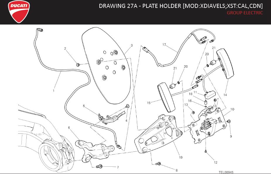 18DRAWING 27A - PLATE HOLDER [MOD:XDIAVELS;XST:CAL,CDN]; GROUP ELECTRIChttps://images.simplepart.com/images/parts/ducati/fullsize/XDVL_S_USA_MY16018.jpg