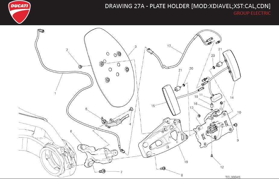 18DRAWING 27A - PLATE HOLDER [MOD:XDIAVEL;XST:CAL,CDN]; GROUP ELECTRIChttps://images.simplepart.com/images/parts/ducati/fullsize/XDVL_USA_MY16018.jpg