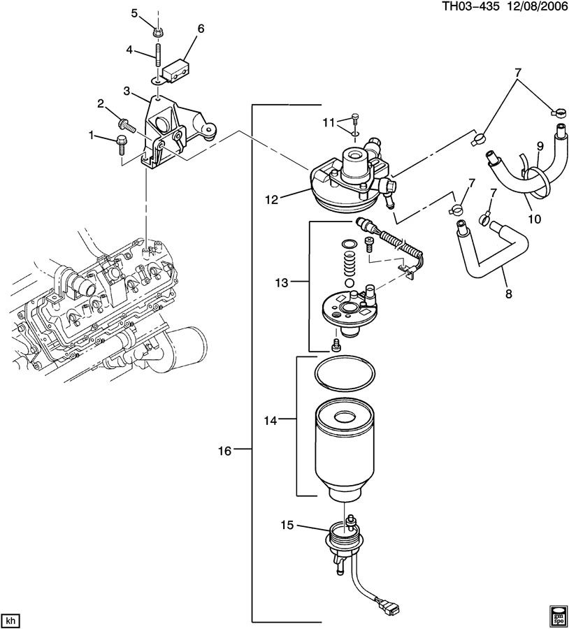 GMC C4500 FUEL FILTER & MOUNTING BRACKET