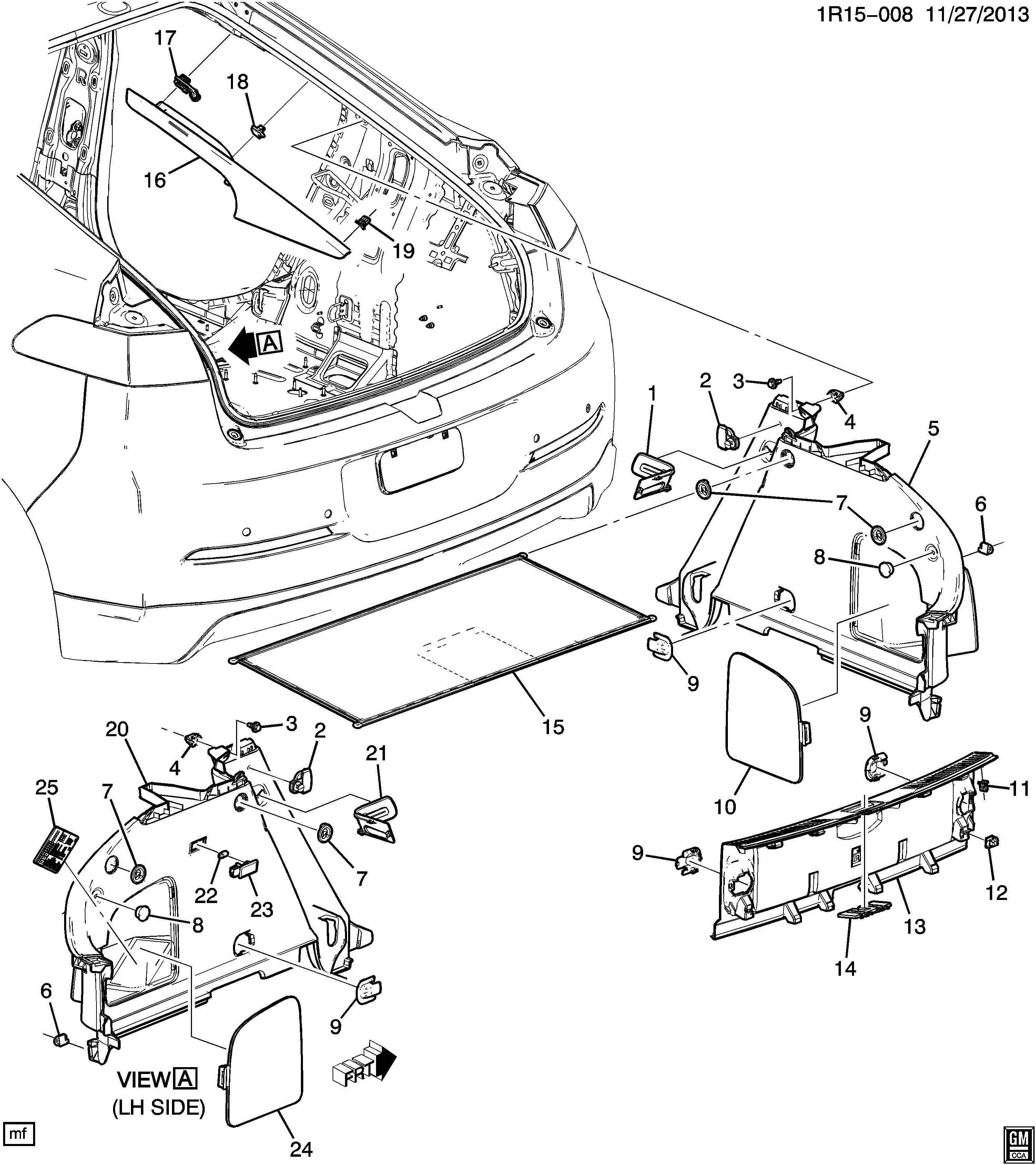 Chevrolet COMPARTMENT TRIM/REAR PART 1