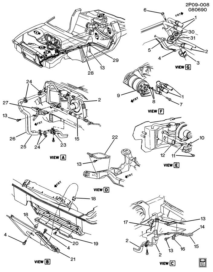 Pontiac Fiero A/C REFRIGERATION SYSTEM