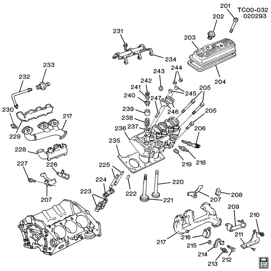 Chevrolet K1500 ENGINE ASM-4.3L V6 PART 2 CYLINDER HEAD & RELATED PARTS