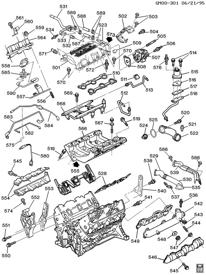 Chevrolet Cavalier ENGINE ASM-3.1L V6 PART 5 MANIFOLDS & FUEL RELATED PARTS