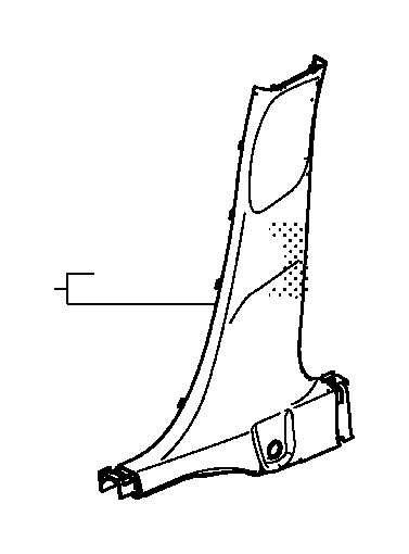 View 84121-T5R-A01ZA GARNISH ASSY., R. CENTER      PILLAR (LOWER) *NH900L*(DEEP BLACK).  Full-Sized Product Image