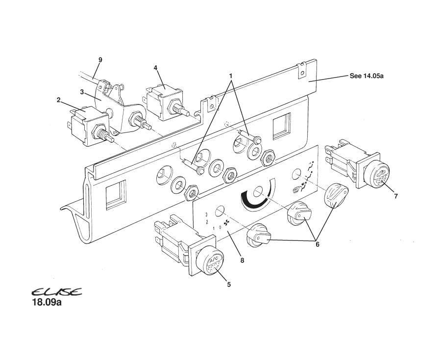Full size assembly image of AC/Heater Driver Operated Controls (1/1)