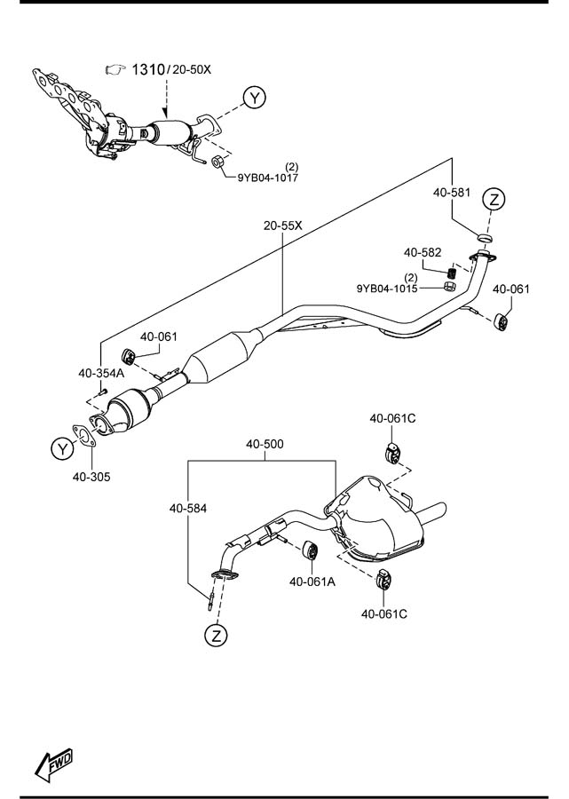 Full size assembly image of EXHAUST SYSTEM (1/1)