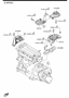 Diagram ENGINE & TRANSMISSION MOUNTINGS (MANUAL TRANSMISSION) (2000CC) for your Mazda