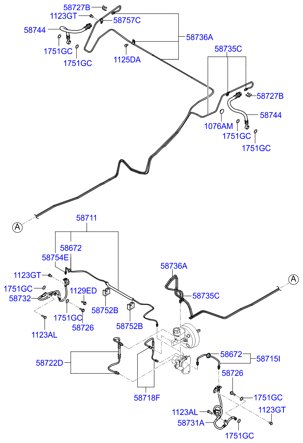 Full size assembly image of BRAKE FLUID LINE (1/1)