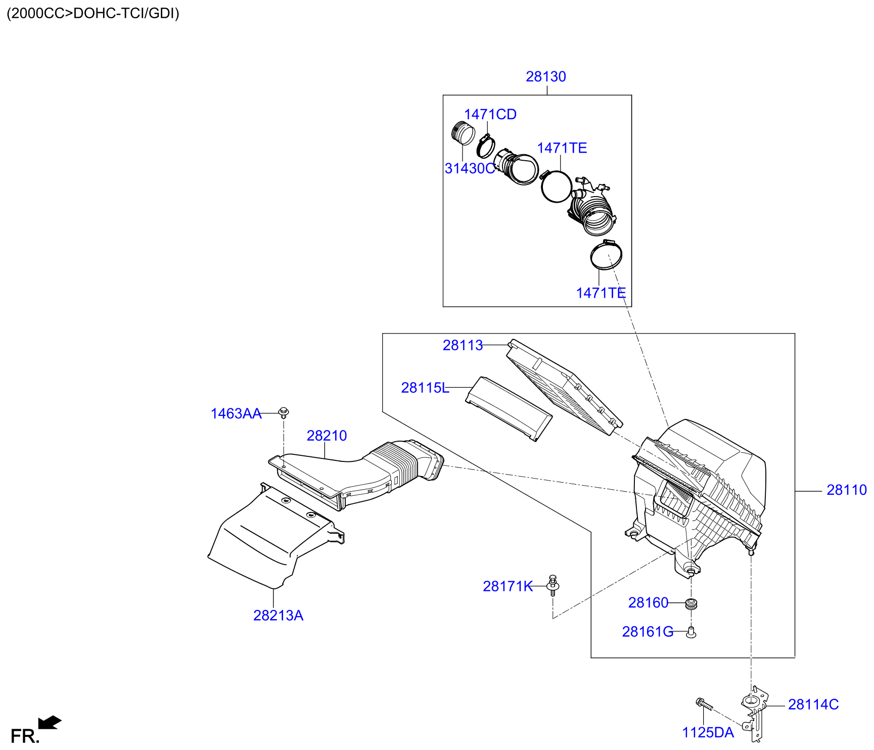 Full size assembly image of AIR CLEANER (1/2)