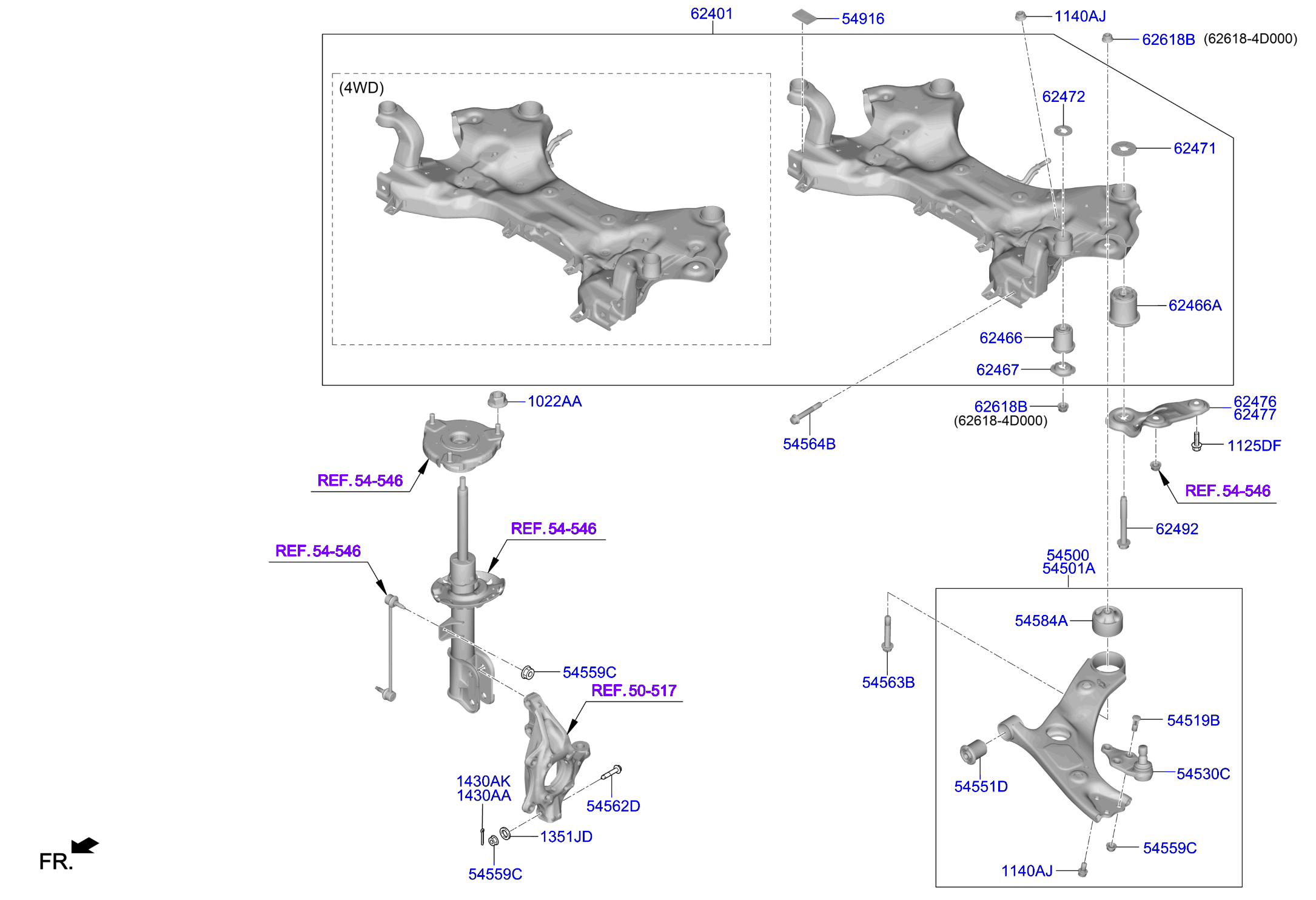 Full size assembly image of FRONT SUSPENSION CROSSMEMBER (1/1)