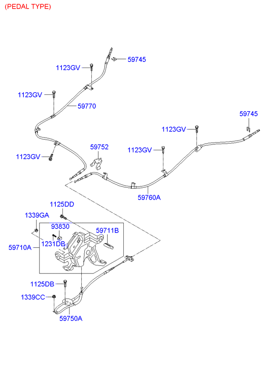 Full size assembly image of PARKING BRAKE (1/2)