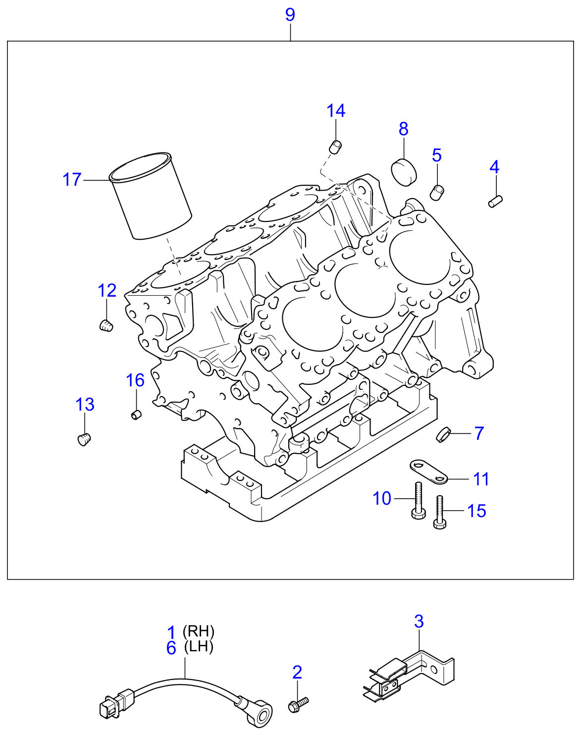 Full size assembly image of CYLINDER BLOCK (1/1)
