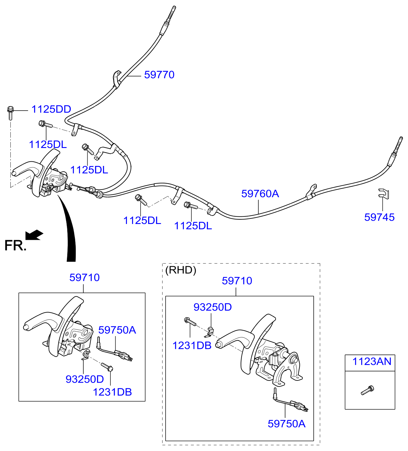 Full size assembly image of PARKING BRAKE SYSTEM (1/1)