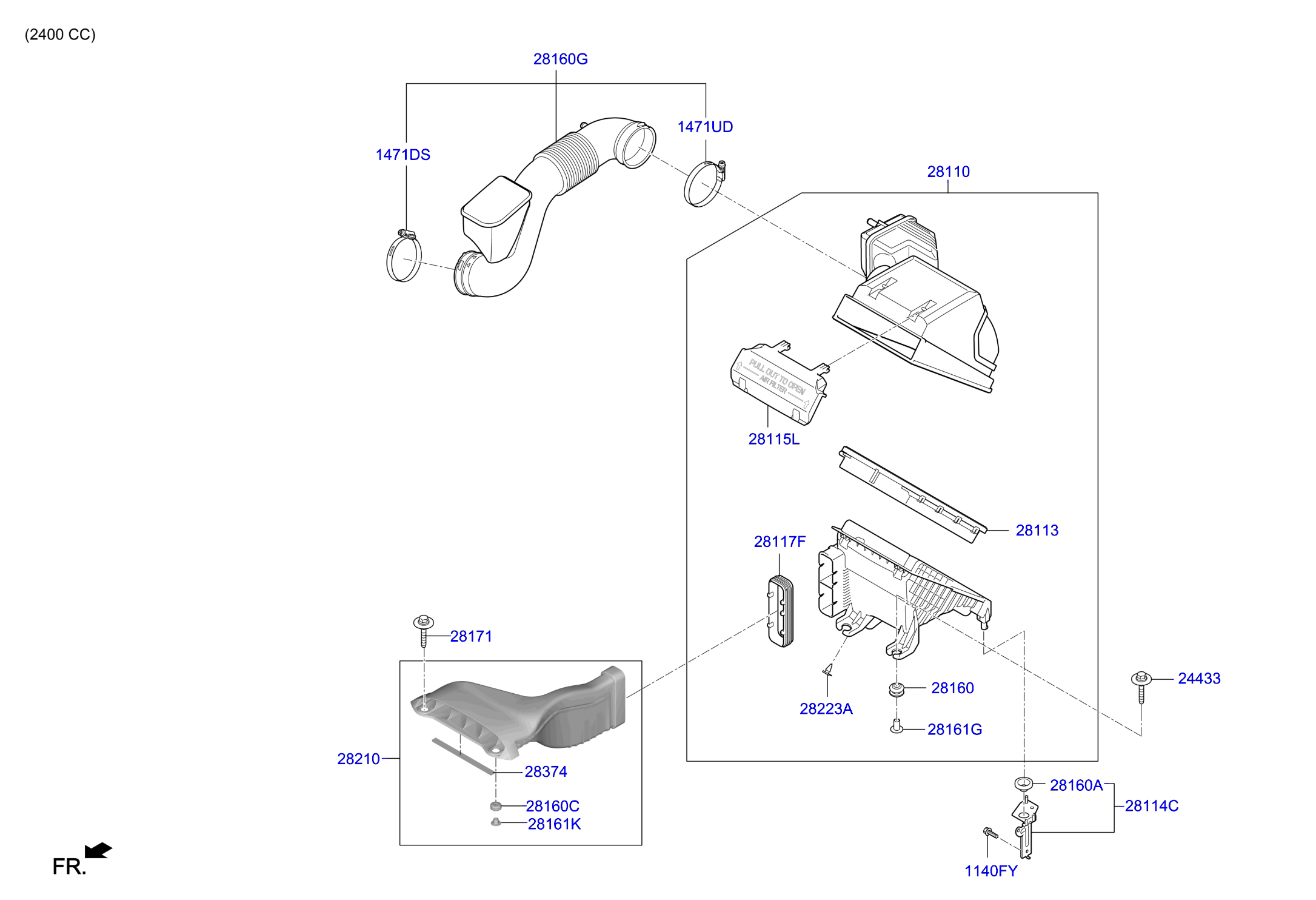 Full size assembly image of AIR CLEANER (1/2)