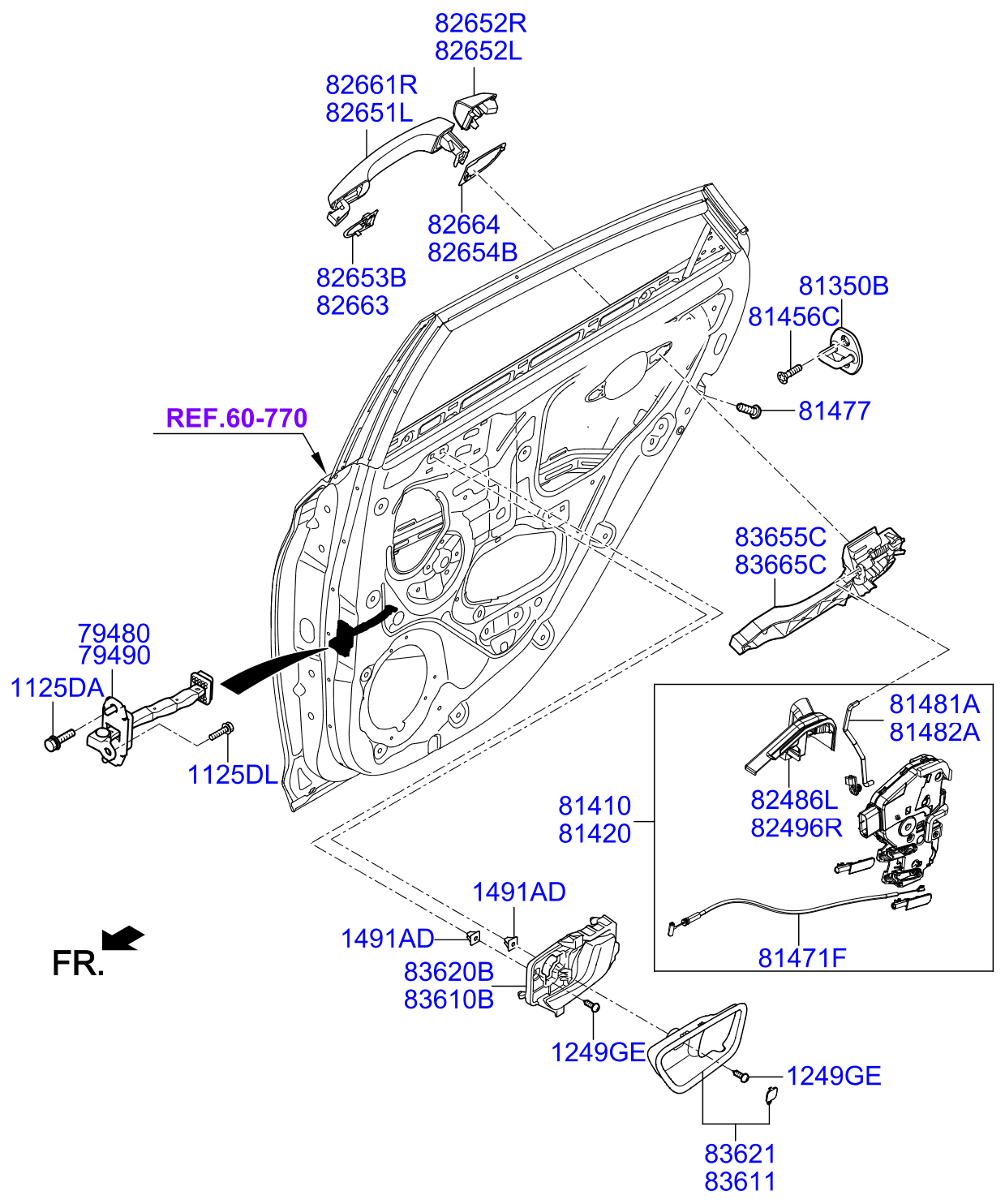 Full size assembly image of REAR DOOR LOCKING (1/1)