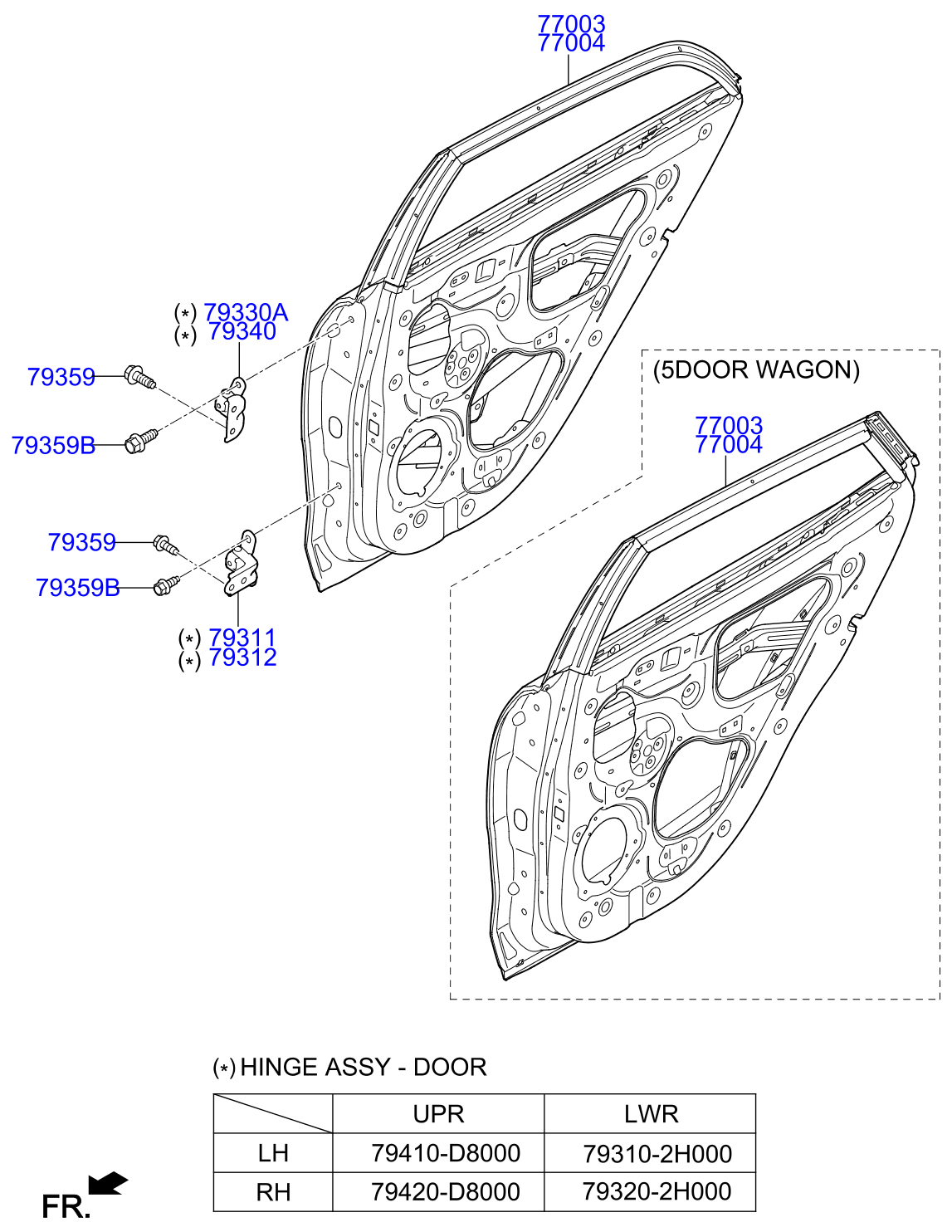 Full size assembly image of PANEL-REAR DOOR (1/1)