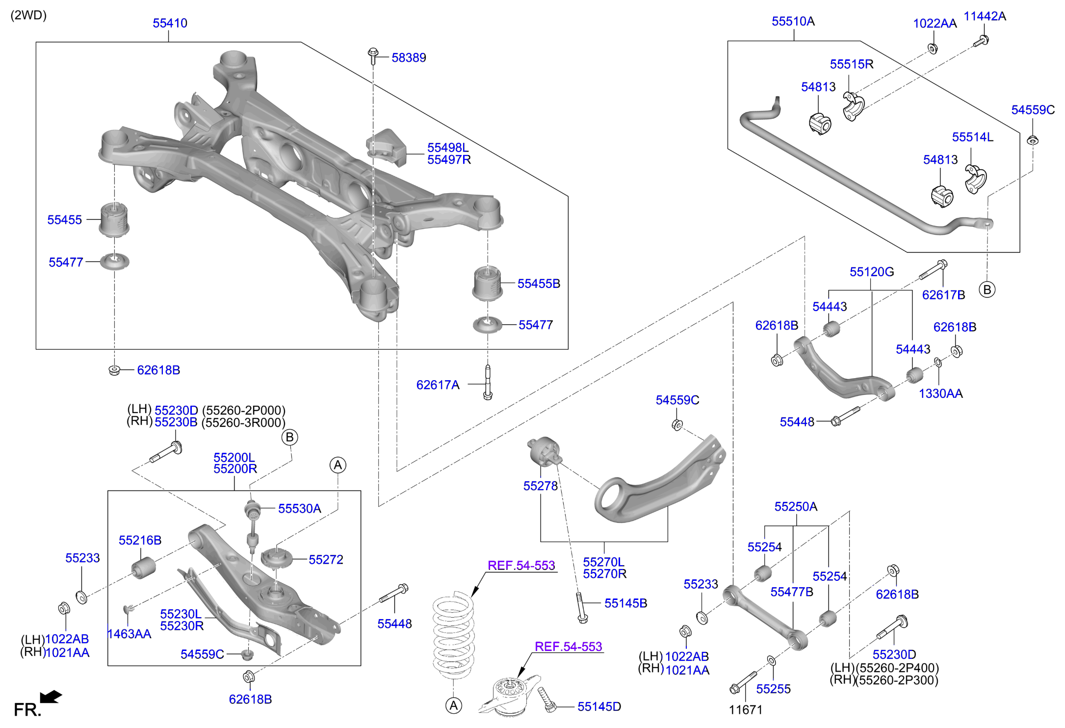 Full size assembly image of REAR SUSPENSION CONTROL ARM (1/2)