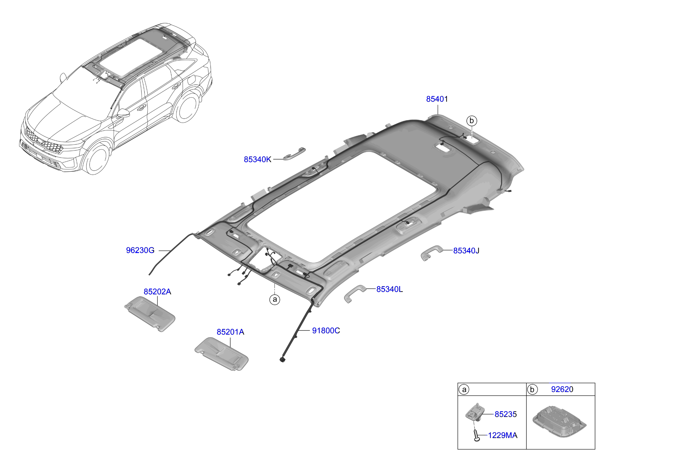 Full size assembly image of SUNVISOR & HEAD LINING (1/3)