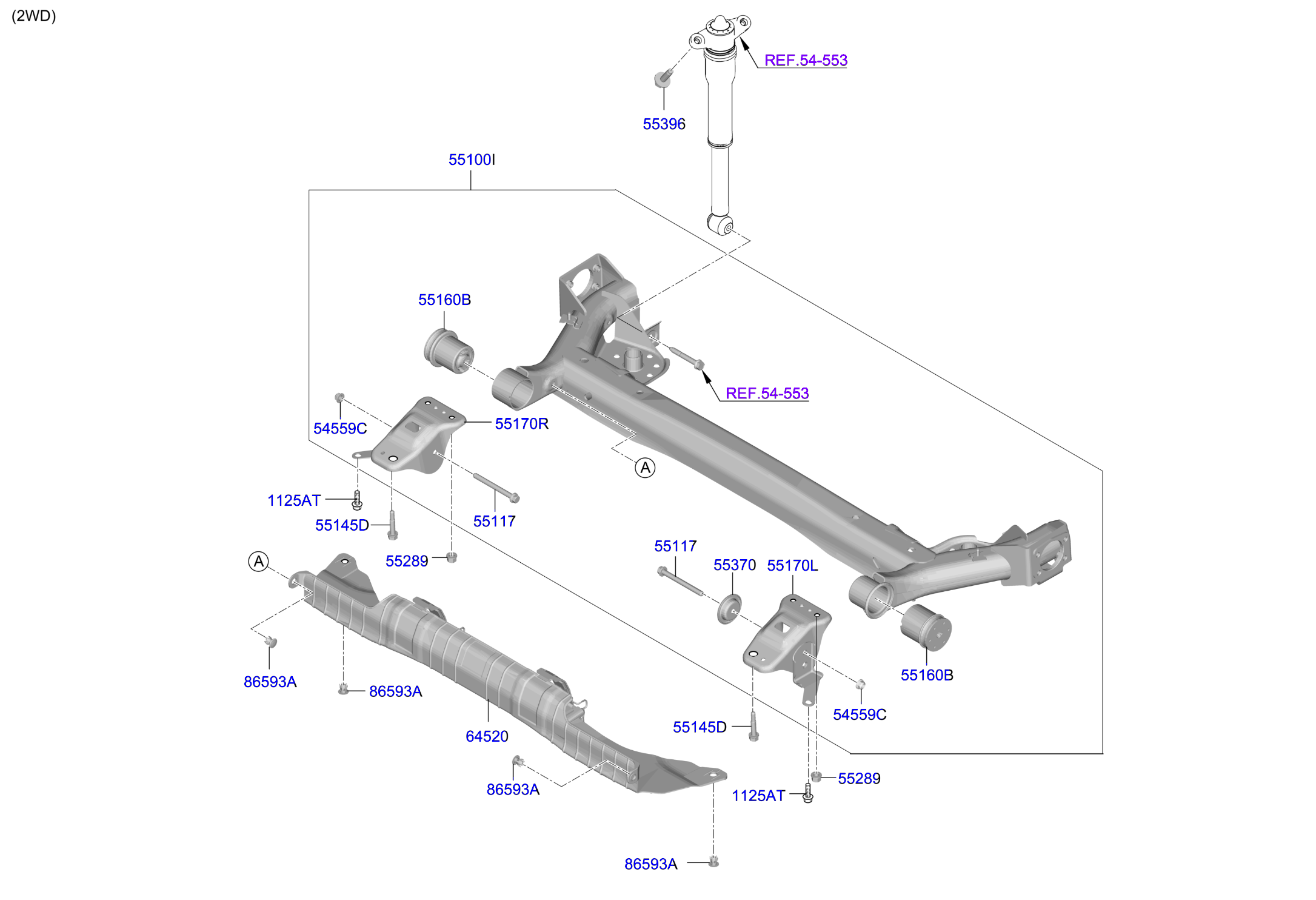 Full size assembly image of REAR SUSPENSION CONTROL ARM (1/2)