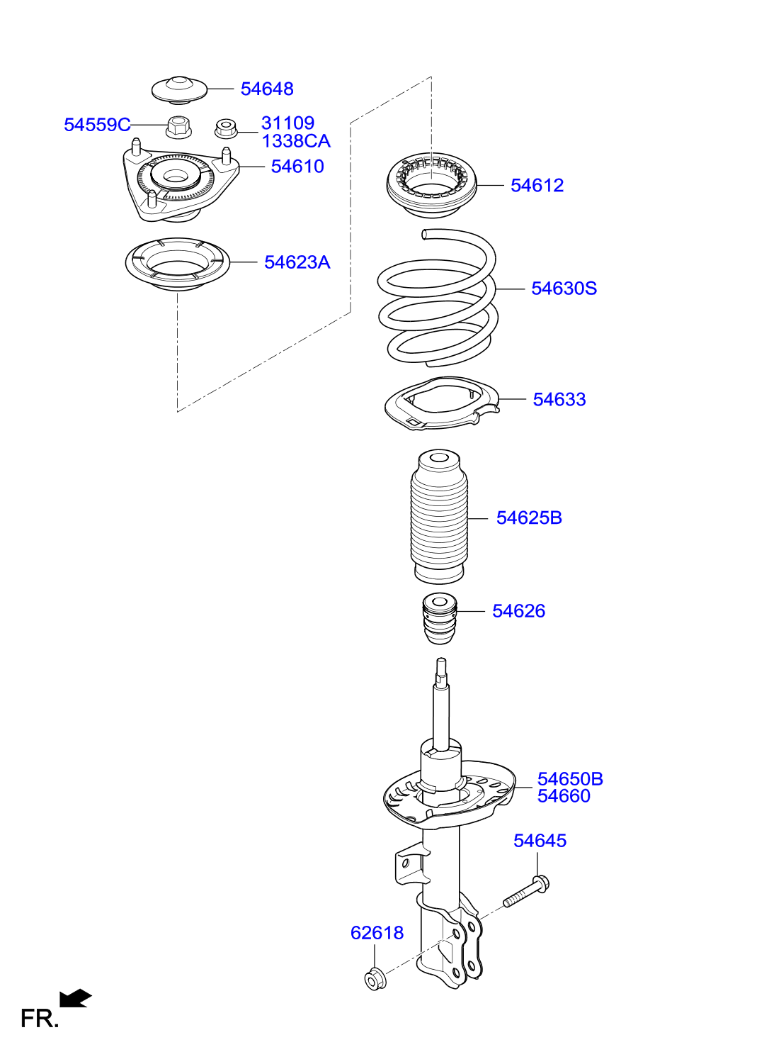 Full size assembly image of FRONT SPRING & STRUT (1/1)