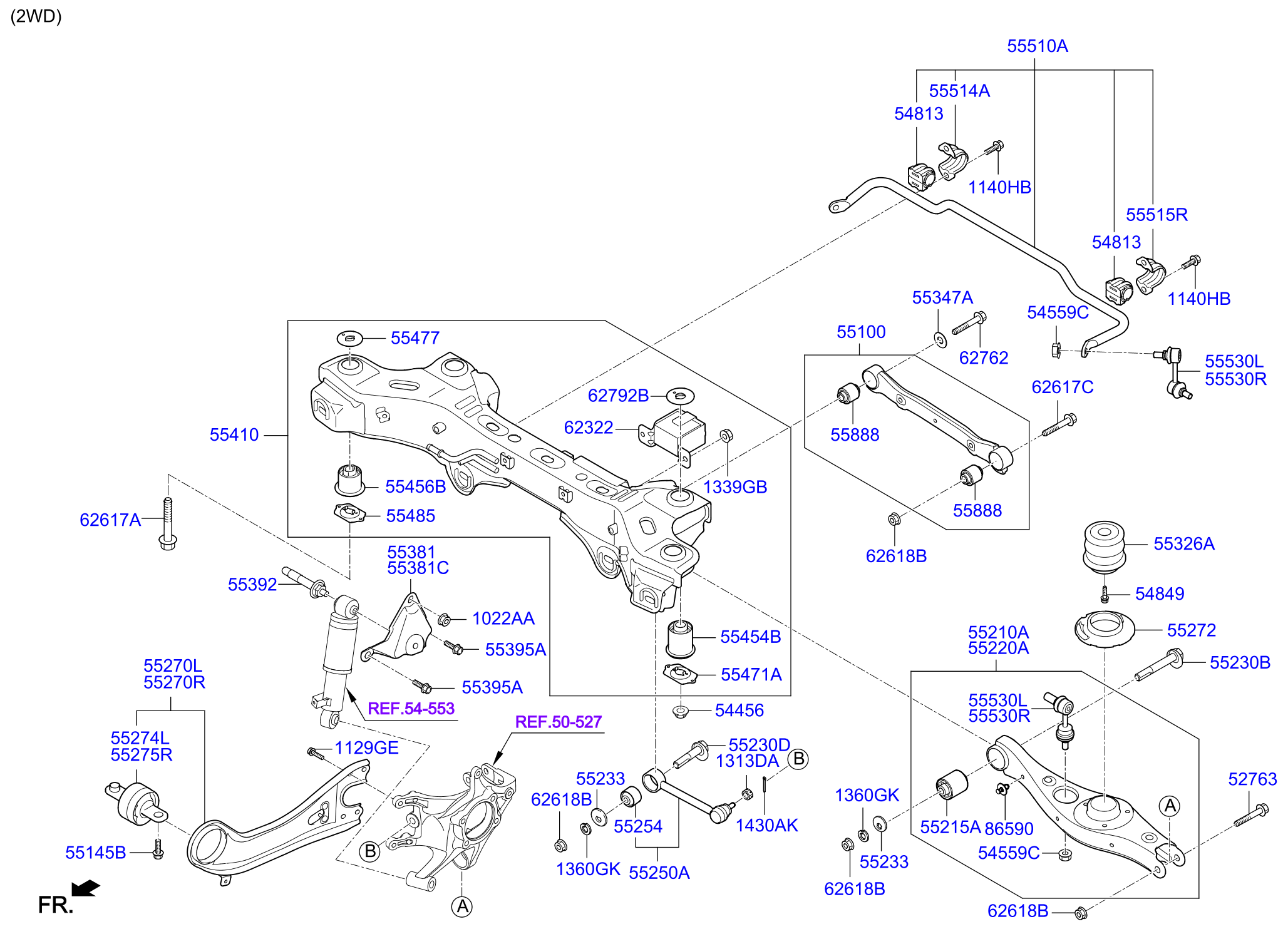 Full size assembly image of REAR SUSPENSION CONTROL ARM (1/2)