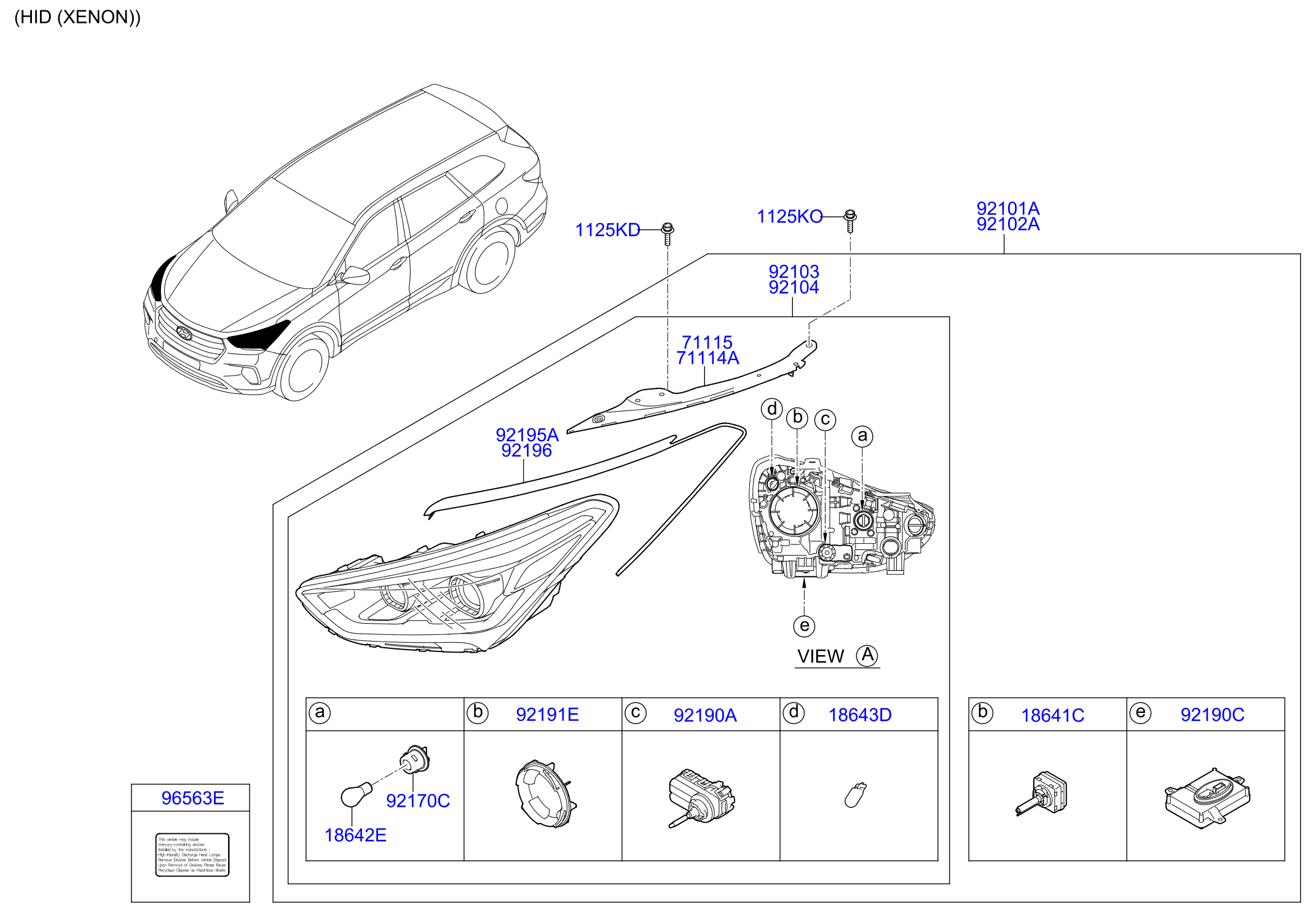 Full size assembly image of HEAD LAMP (1/3)