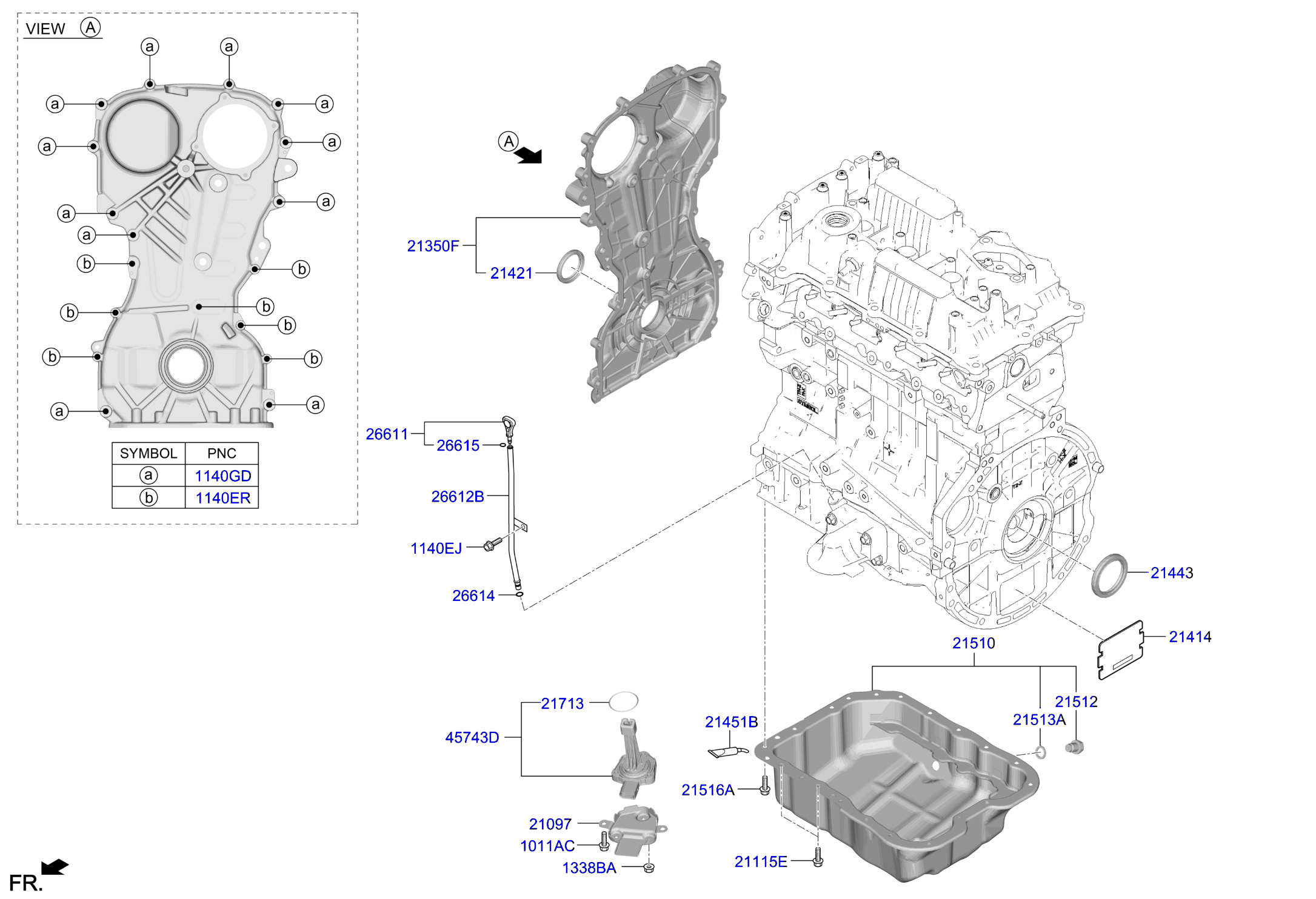 Full size assembly image of BELT COVER & OIL PAN (1/1)