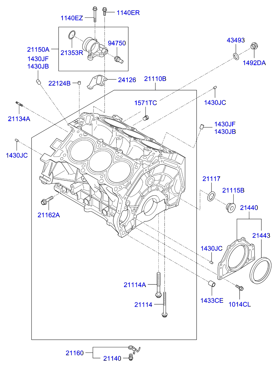 Full size assembly image of CYLINDER BLOCK (1/1)