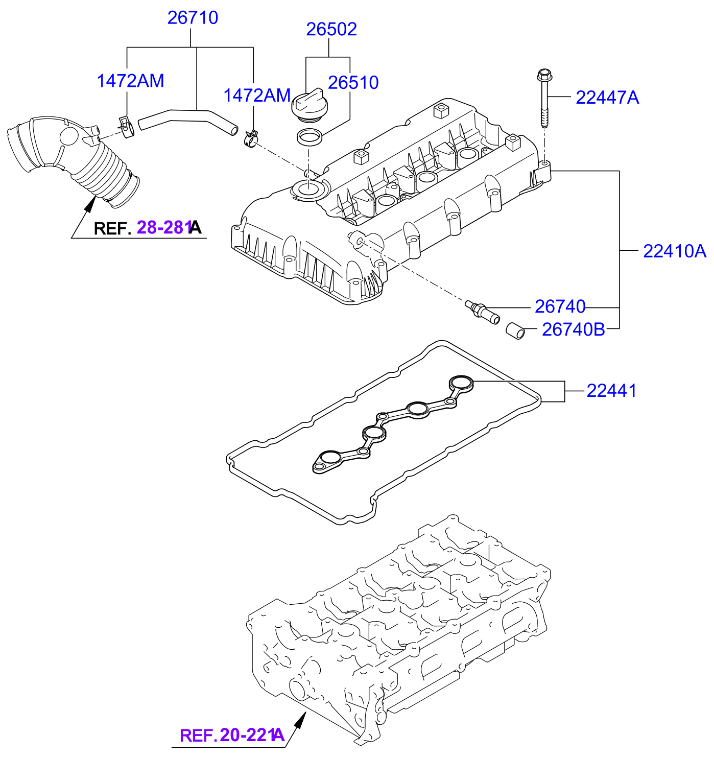Full size assembly image of ROCKER COVER (1/1)