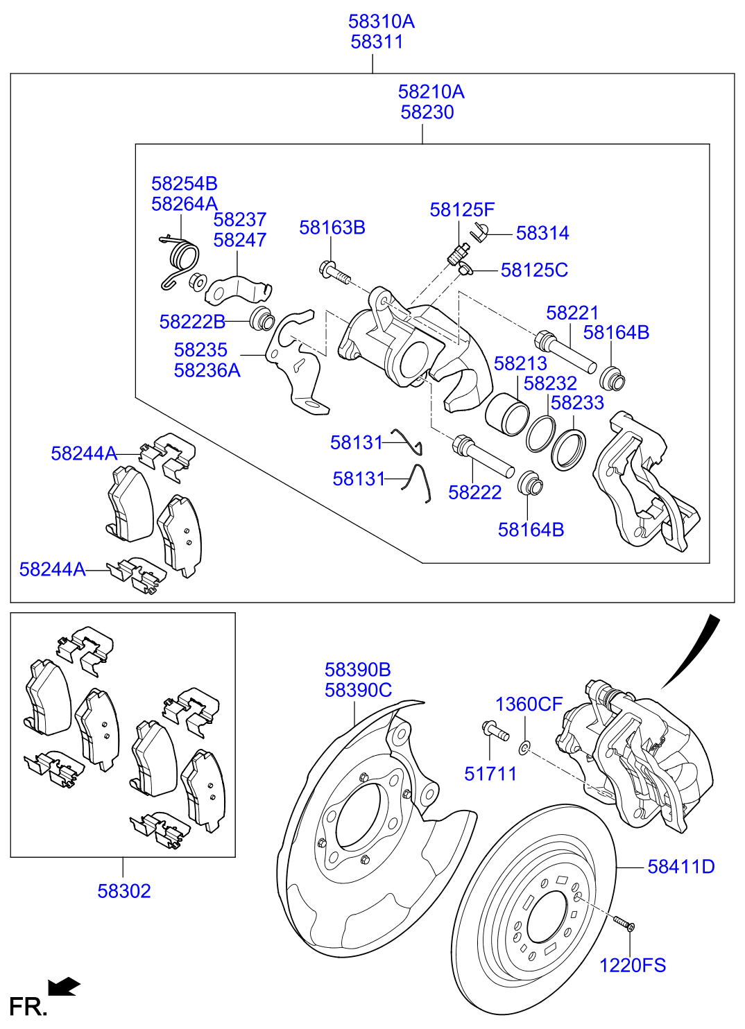 Full size assembly image of REAR WHEEL BRAKE (1/3)