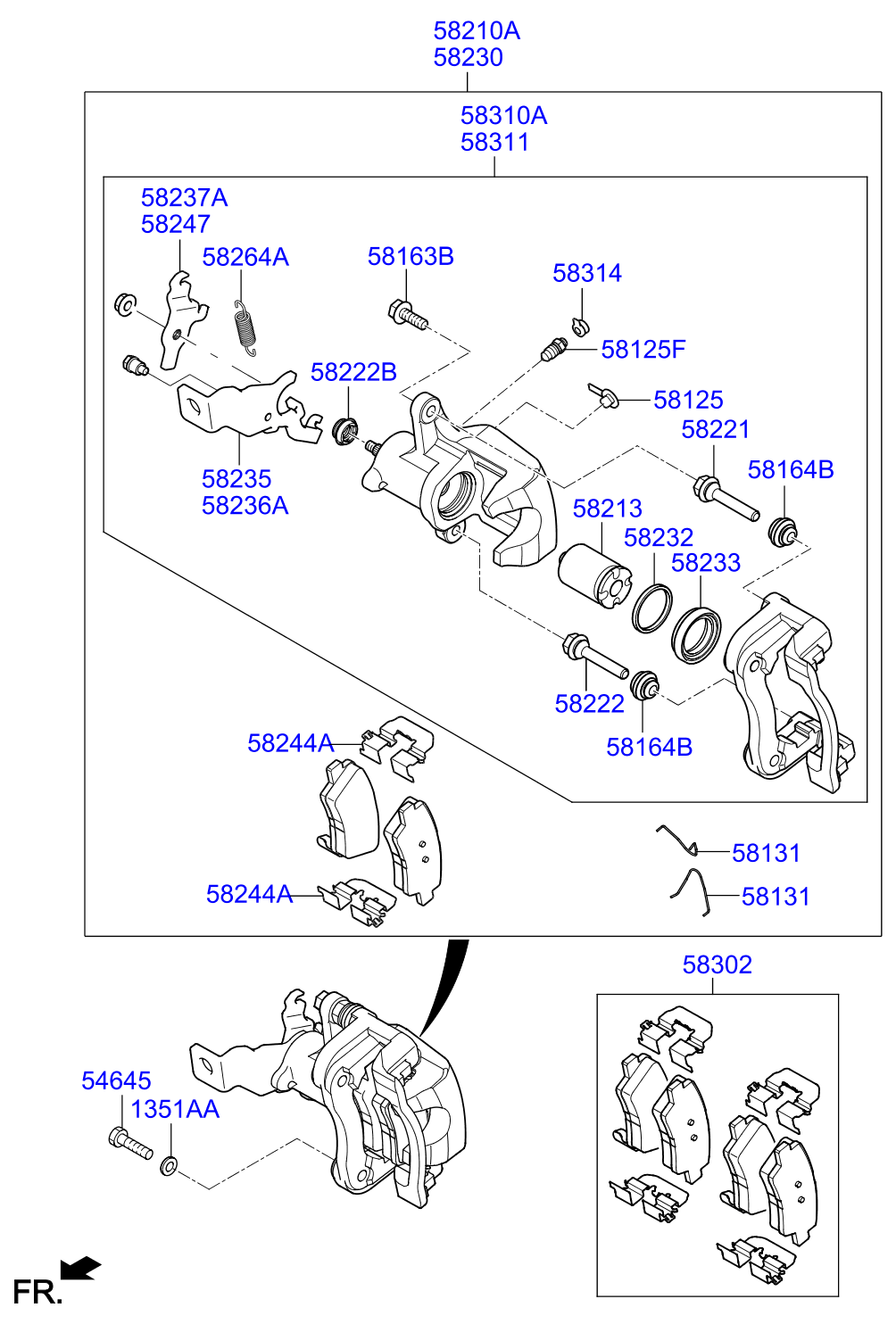 Full size assembly image of REAR WHEEL BRAKE (1/1)