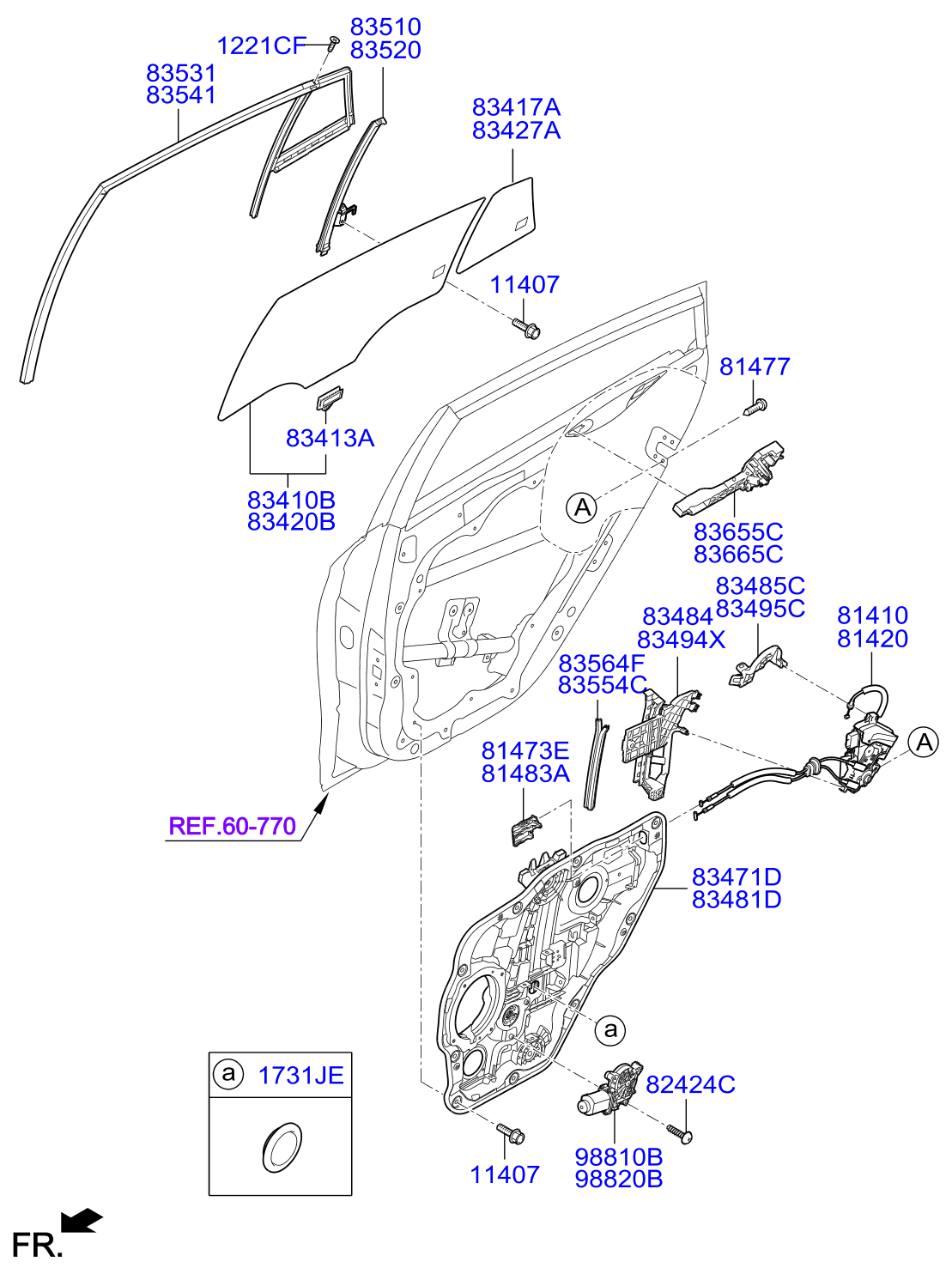 Full size assembly image of REAR DOOR WINDOW REGULATOR & GLASS (1/1)